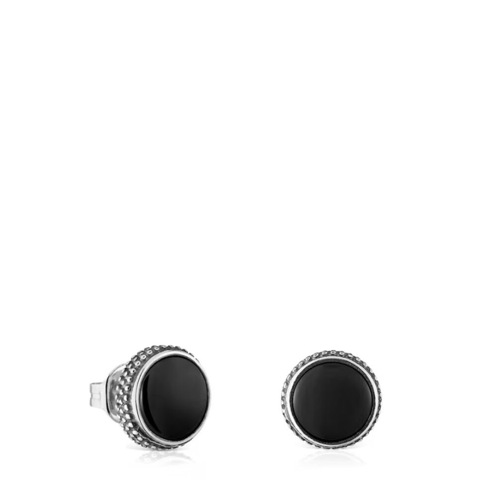 Tous Aged silver and onyx Earrings Tous Man